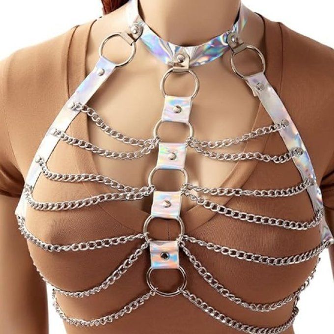 Harnais de poitrine avec chaînes femme - S&N