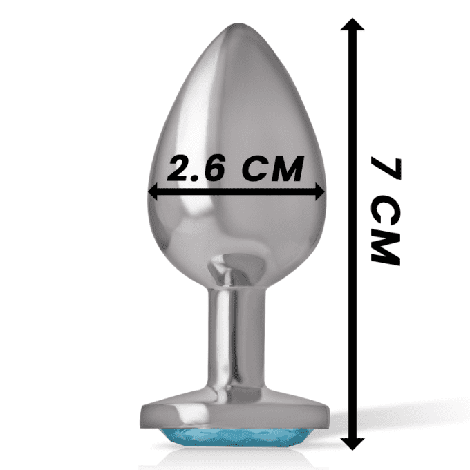 Plug anal métal avec bijoux cœur (coloris selon stock) - Intense