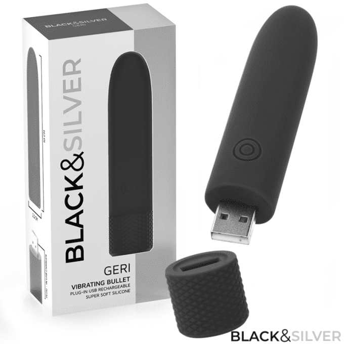 Vibromasseur bullet 10 cm x 2.2 cm - Black&Silver