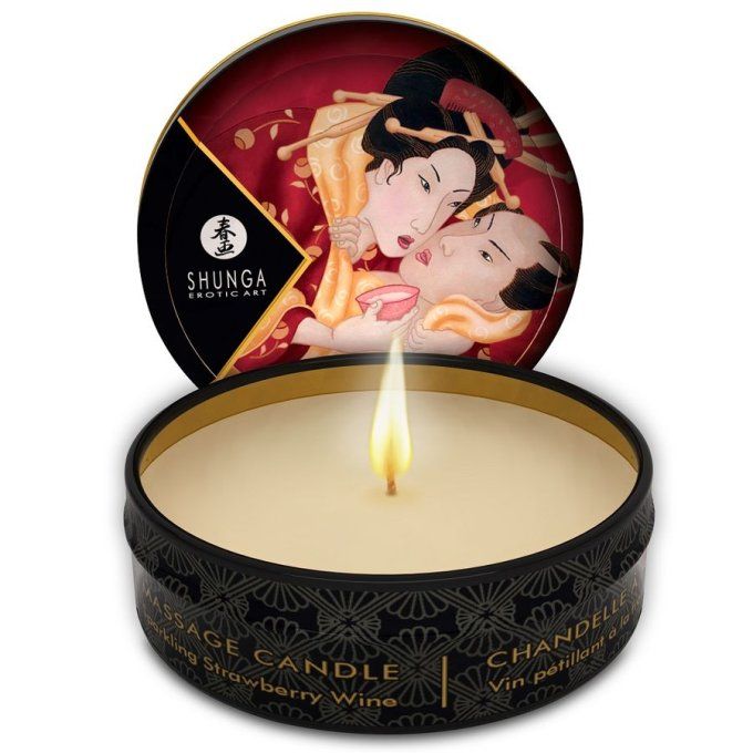 Bougie de massage senteur fraise - Shunga