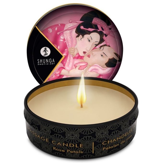 Bougie de massage senteur rose - Shunga