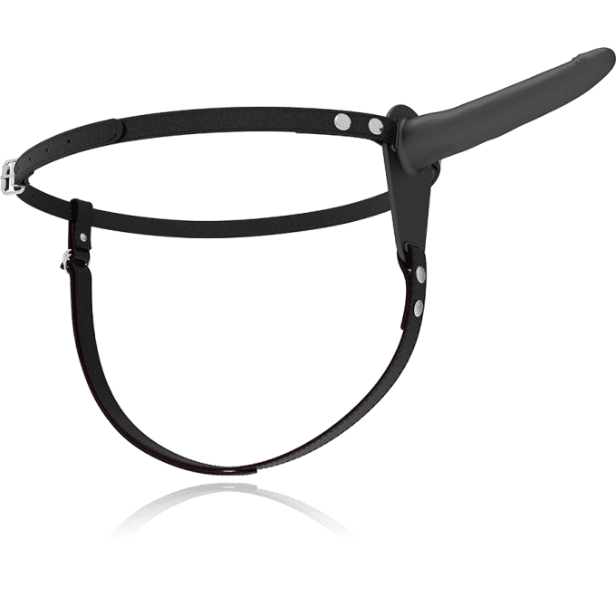 Harnais unisexe avec gode 15 cm (noir) - Fetish submissive