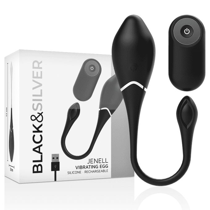 Œuf vibrant + télécommande - Black&Silver